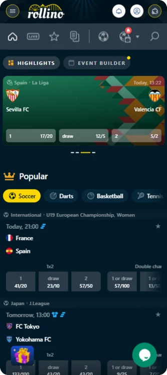 Roliino Casino sports