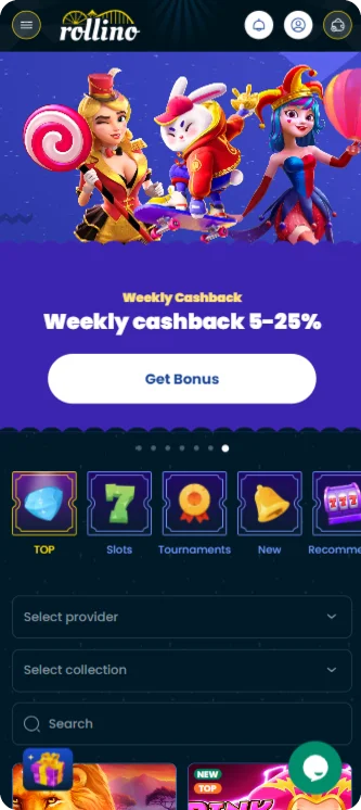 Rollino Casino Main Page